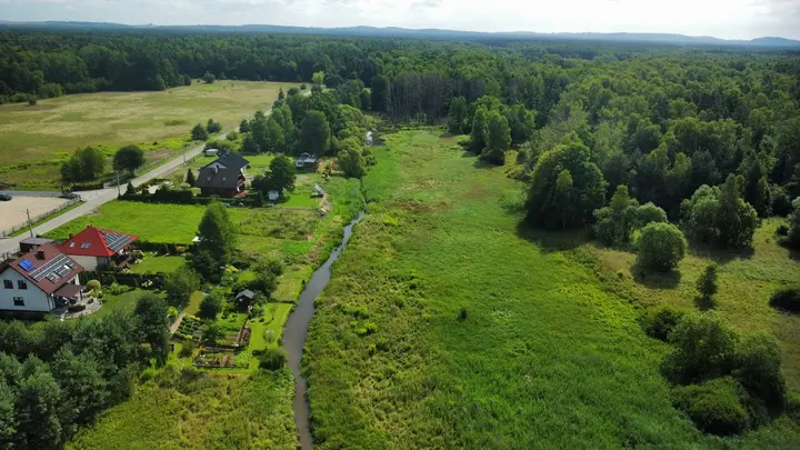The Czarna Przemsza River flowing through Kuźnica Masłońska
